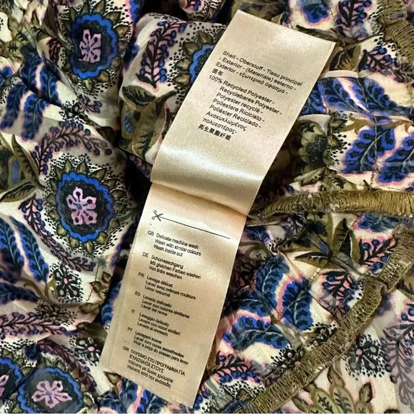 SCOTCH & SODA Ruffle Top Beautiful Floral Blue Pink Black Gold Size Large - Picture 10 of 15